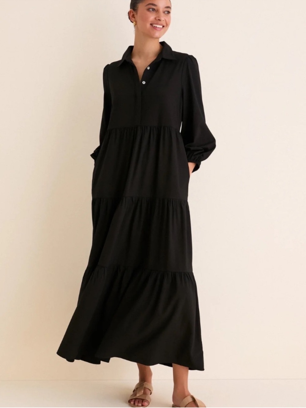 Tuckernuck Black Tiered Maxi Dress